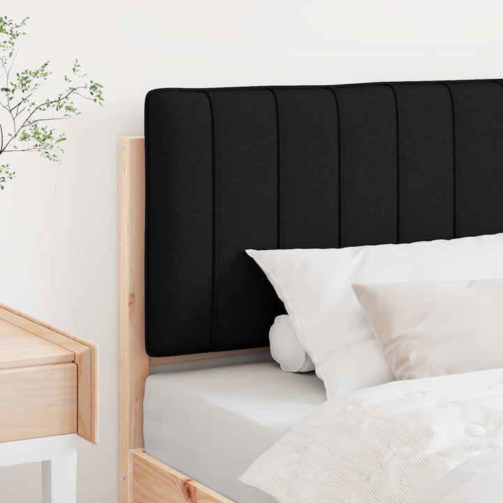Polstret sengegavl Brun og sort 75 cm Massiv fyrretræ