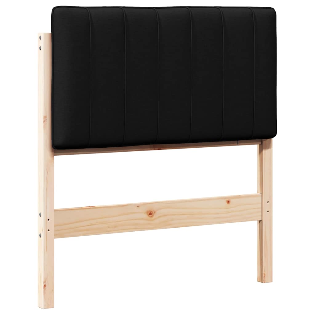 Polstret sengegavl Brun og sort 75 cm Massiv fyrretræ