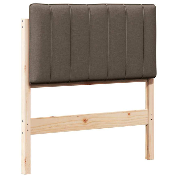 Polstret sengegavl Brun og Taupe 75 cm Massiv fyrretræ