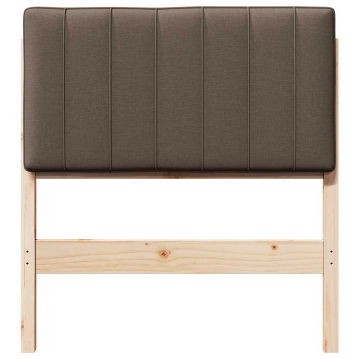 Polstret sengegavl Brun og Taupe 75 cm Massiv fyrretræ