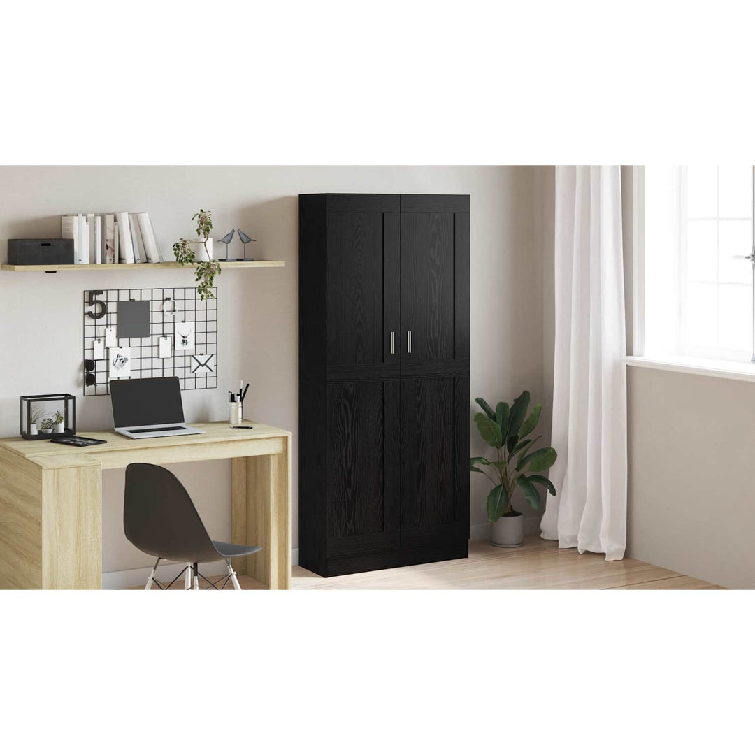 Bogskab Sort eg 82,5 x 30,5 x 185 cm Konstrueret træ