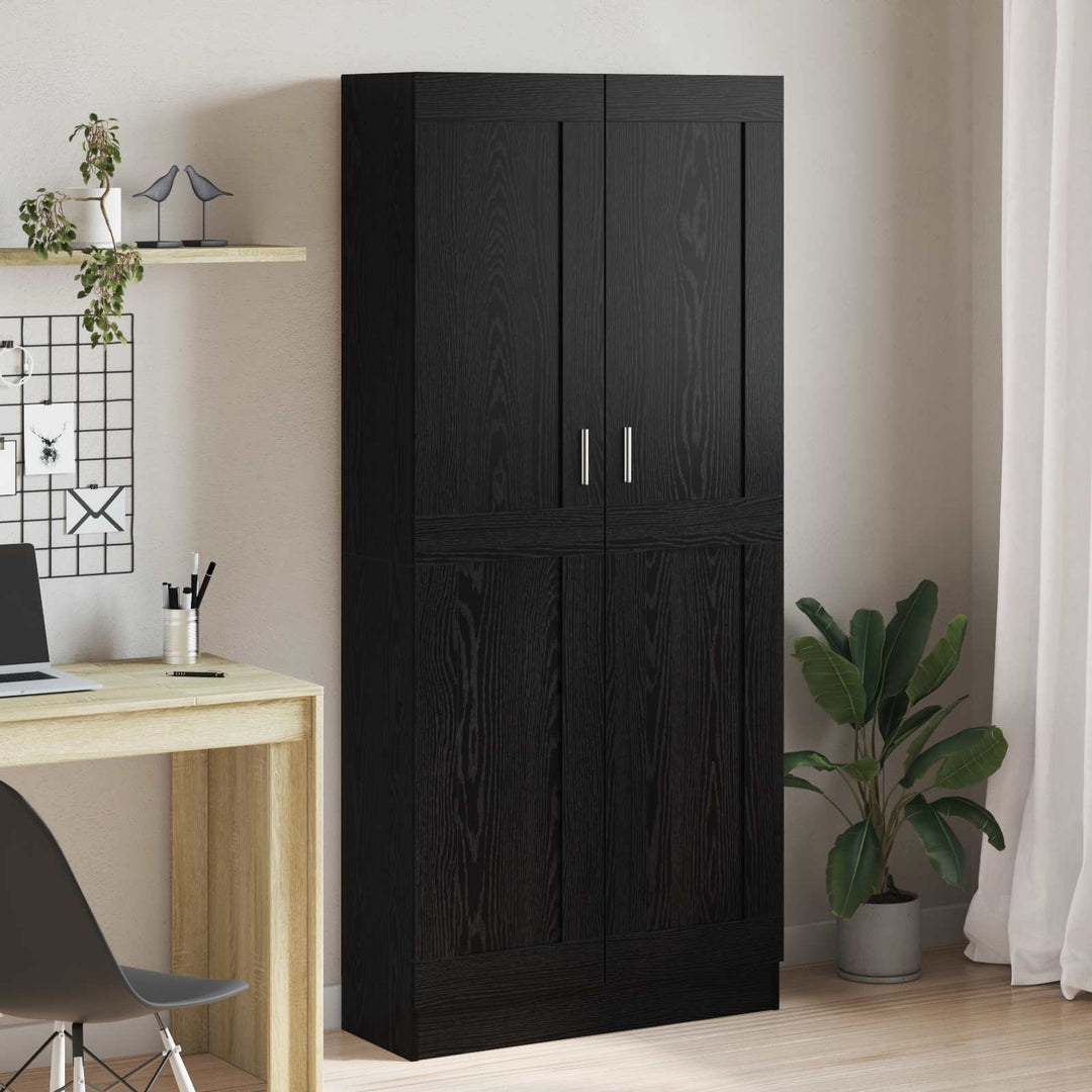Bogskab 3 niveauer 82,5 x 30,5 x 185 cm Konstrueret træ Sort eg