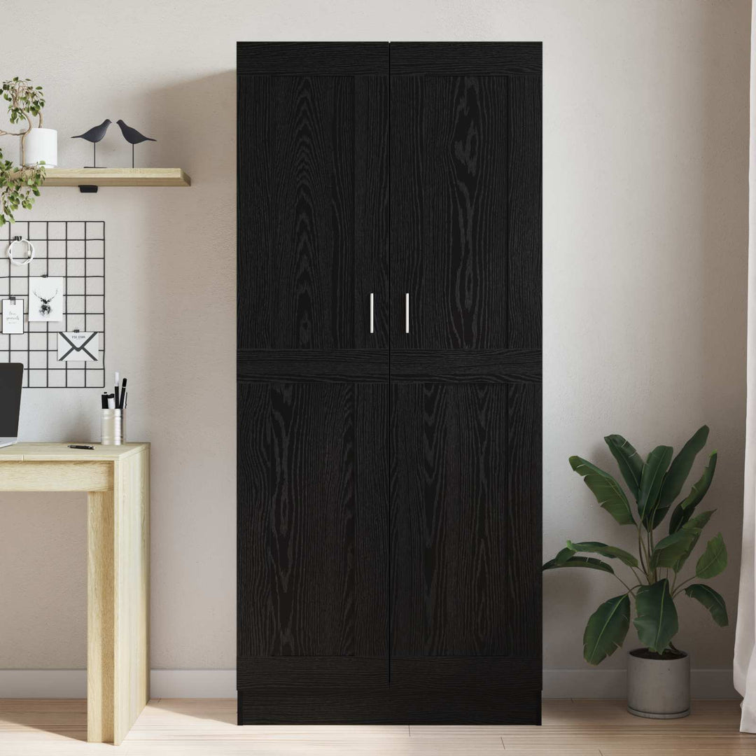 Bogskab Sort eg 82,5 x 30,5 x 185 cm Konstrueret træ
