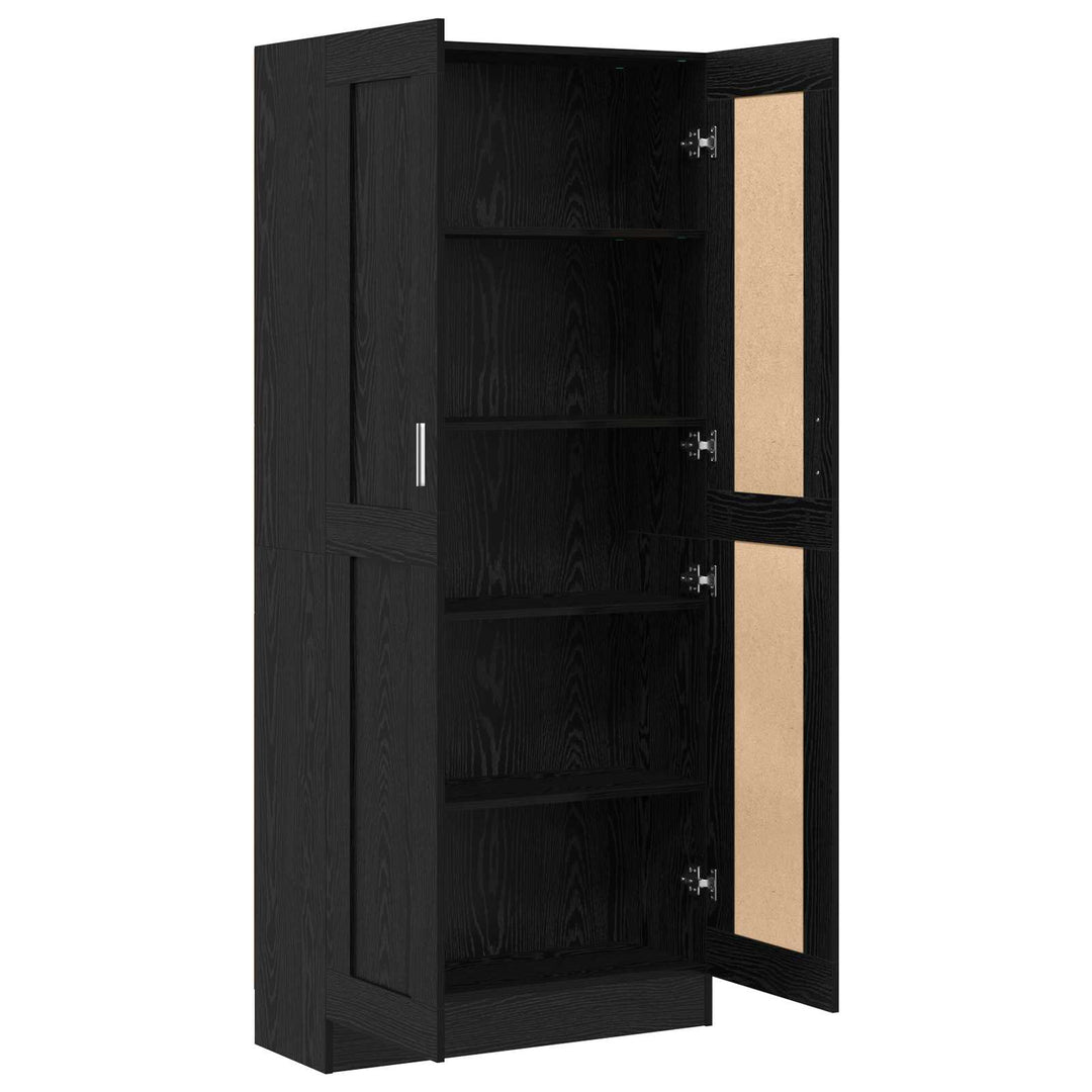 Bogskab 3 niveauer 82,5 x 30,5 x 185 cm Konstrueret træ Sort eg