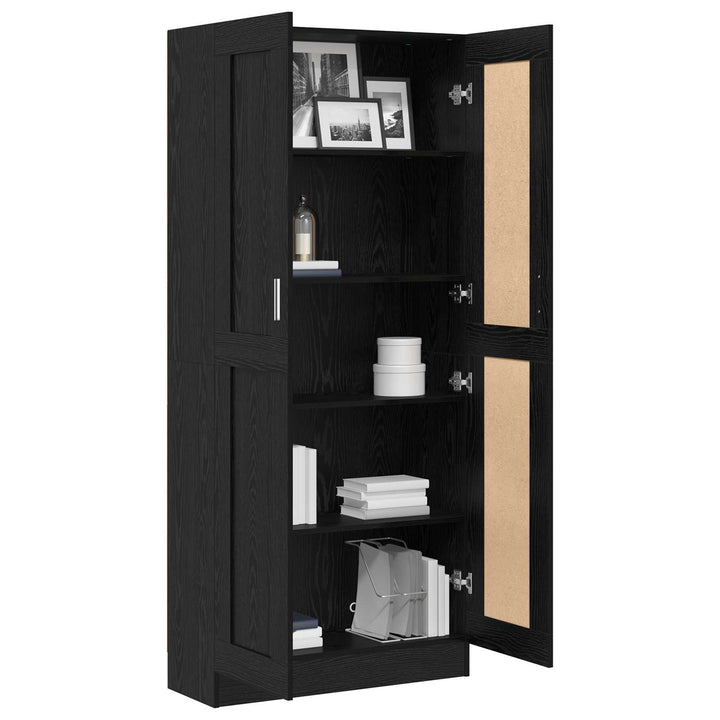 Bogskab Sort eg 82,5 x 30,5 x 185 cm Konstrueret træ
