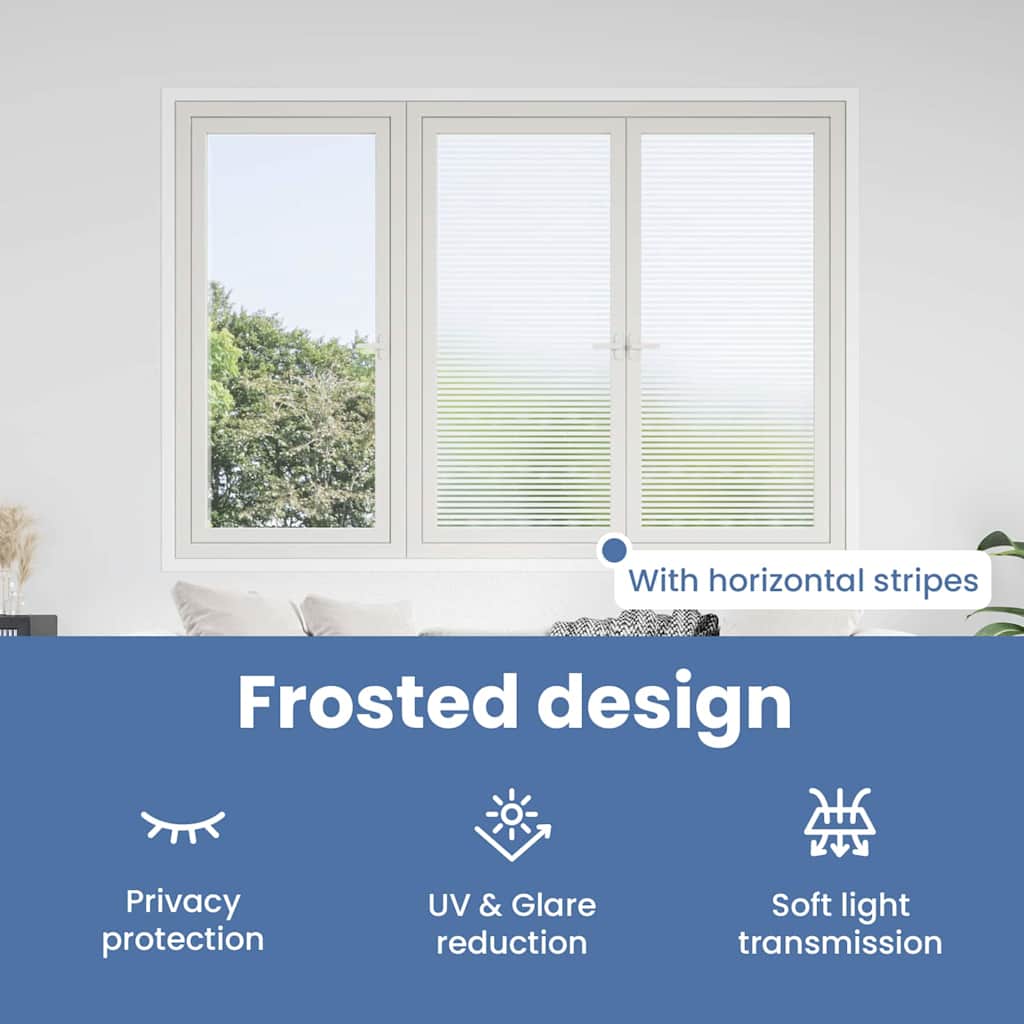 Selvklæbende Vinduesfolie Frostede striber 90 x 2000 cm PVC