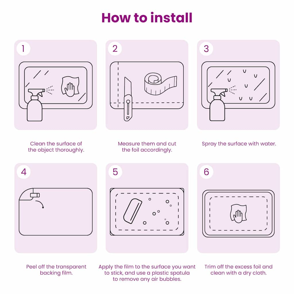 Selvklæbende spejlfilm Sølv 90 x 2000 cm PET