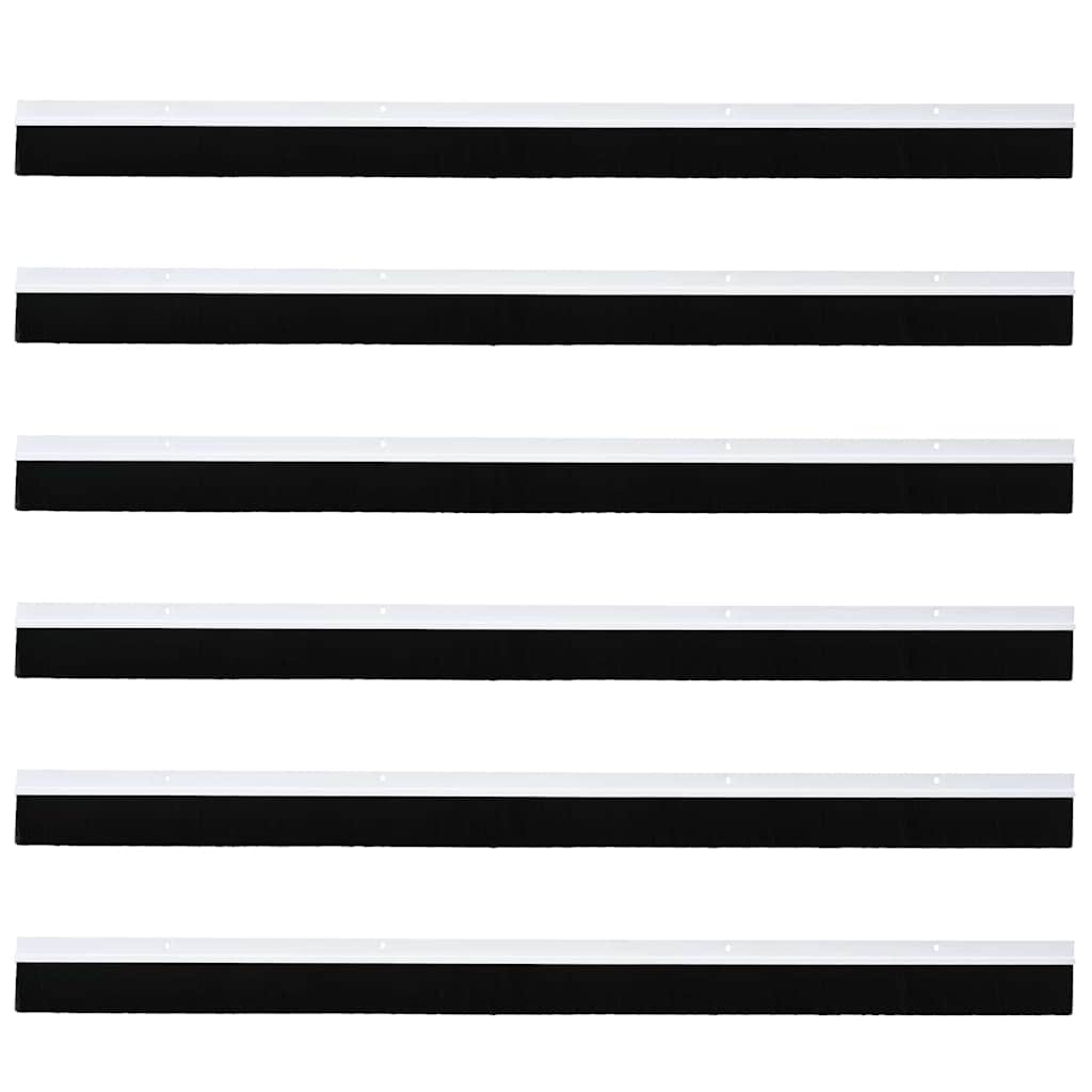 Skruemonterede dørbørste tætninger 6 pcs Hvid 100 cm