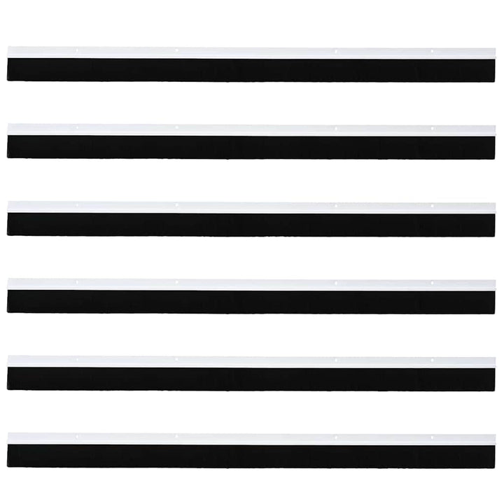 Skruemonterede dørbørste tætninger 6 pcs Hvid 100 cm