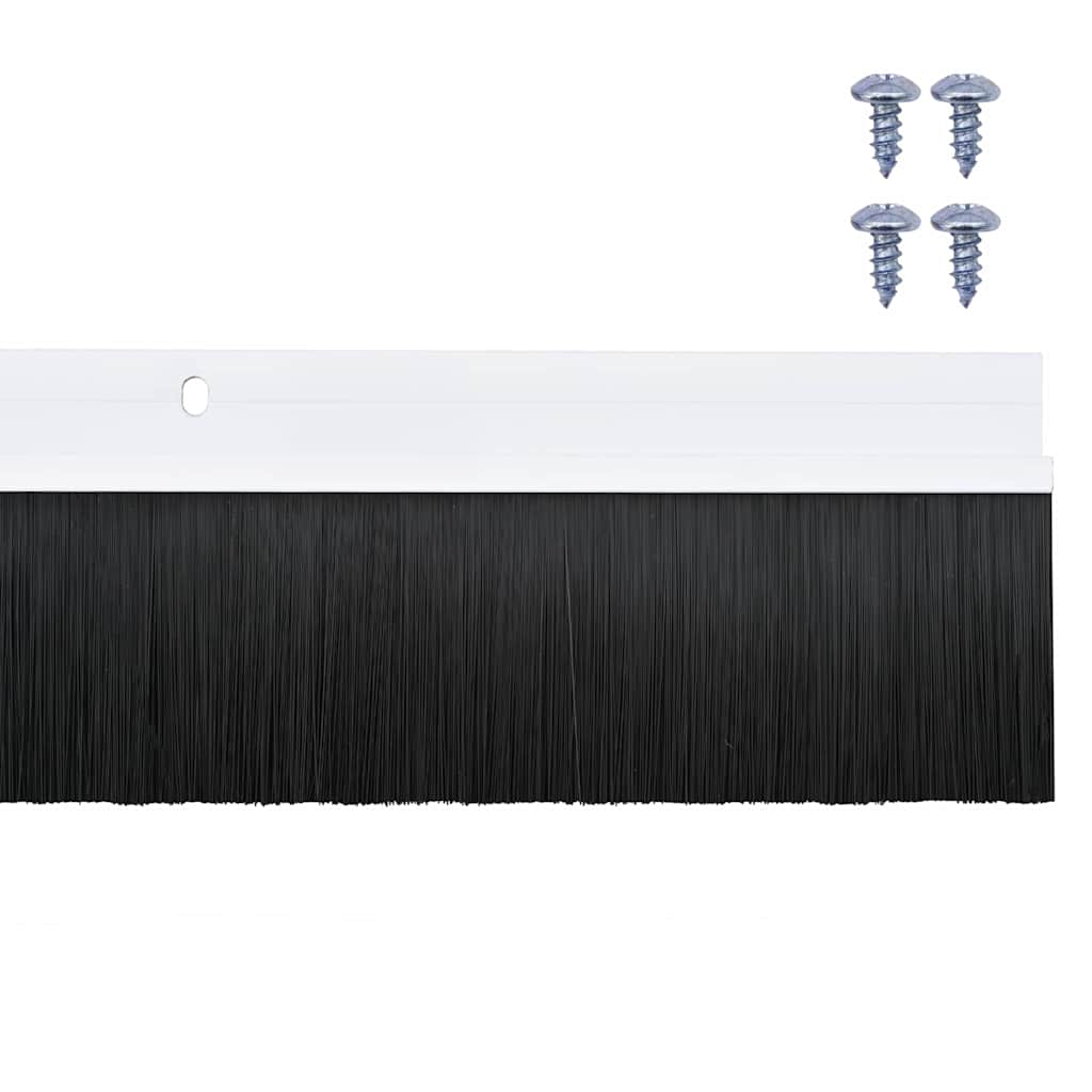 Skruemonterede dørbørste tætninger 12 pcs Hvid 100 cm