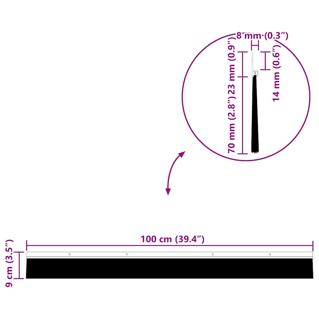Skruemonterede dørbørste tætninger 12 pcs Hvid 100 cm