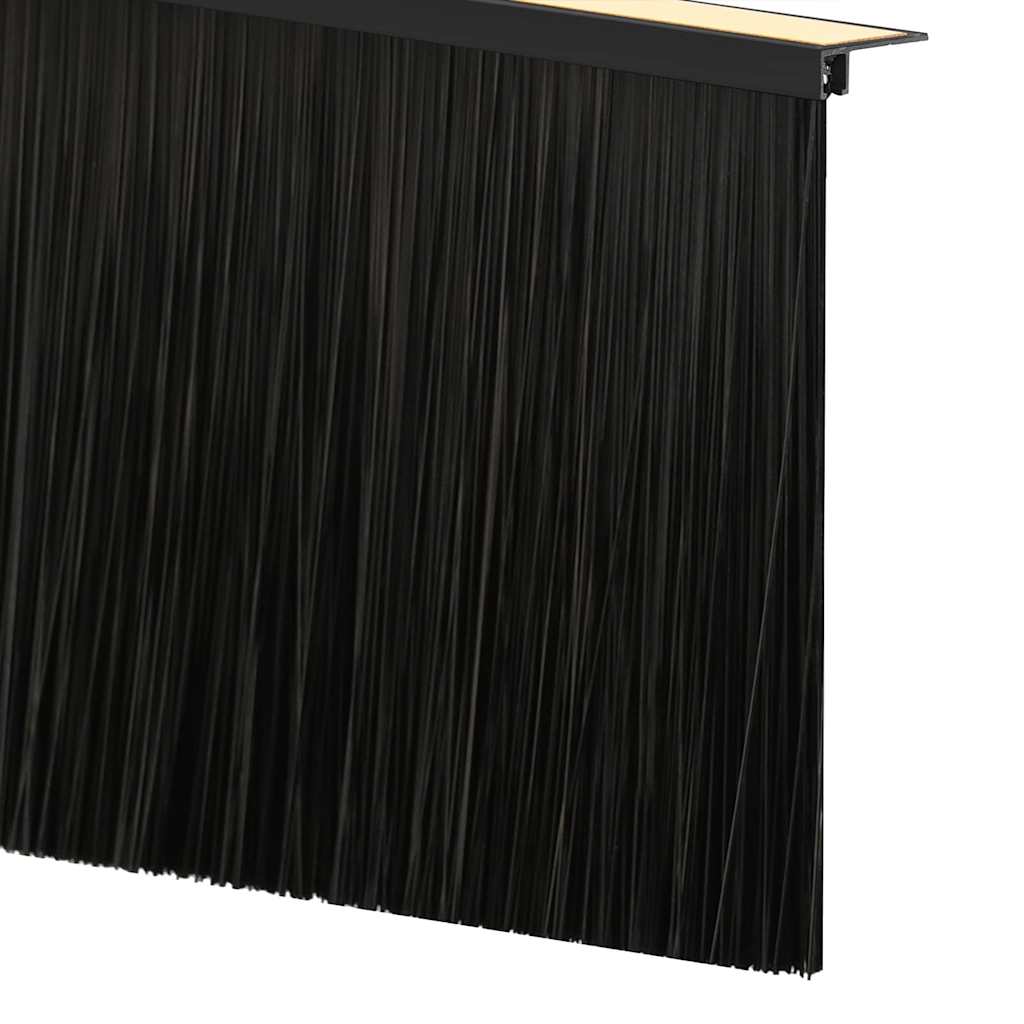 Selvklæbende dørbørstetætninger 6 pcs Sort 100 cm
