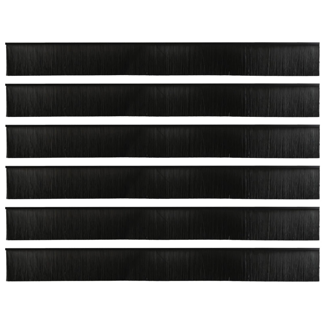 Selvklæbende dørbørstetætninger 6 pcs Sort 100 cm