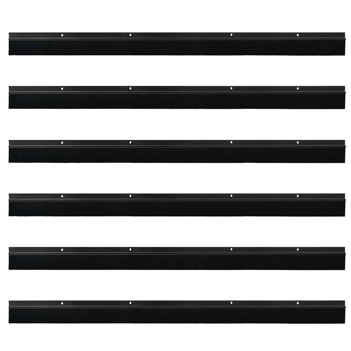 Skruemonterede dørbørste tætninger 6 pcs Sort 100 cm