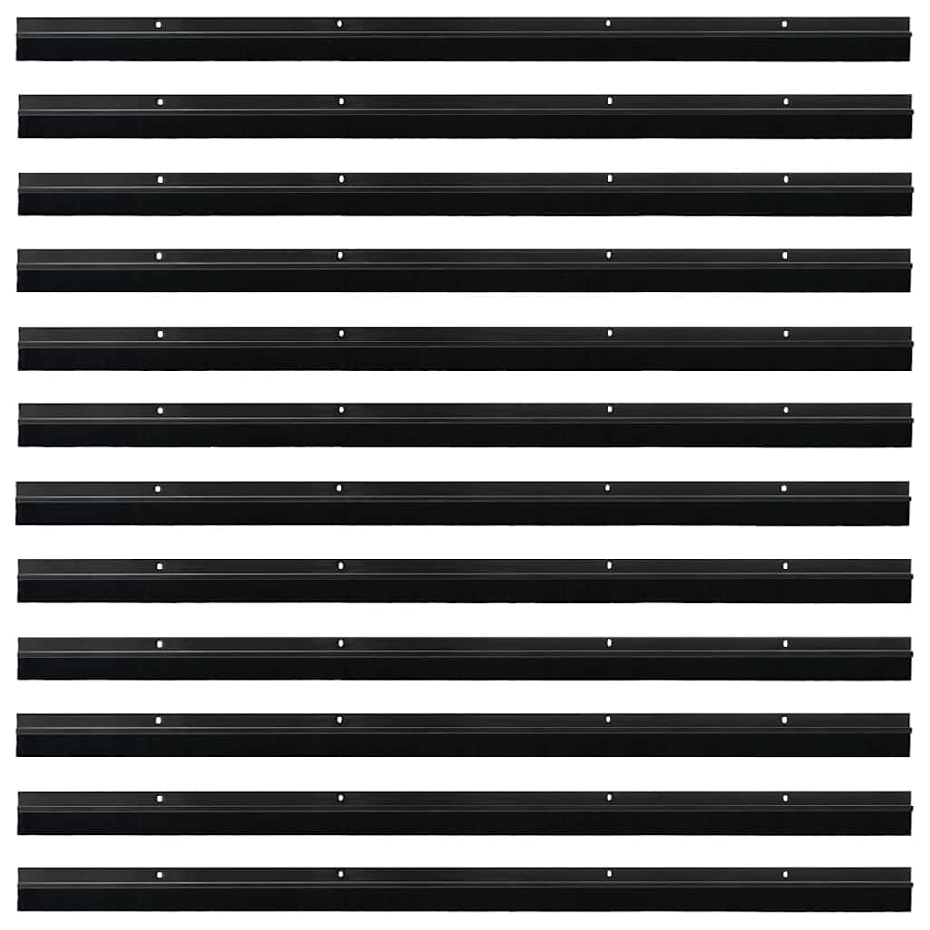 Skruemonterede dørbørste tætninger 12 pcs Sort 100 cm