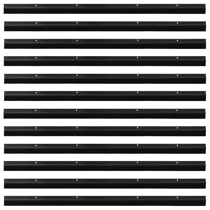 Skruemonterede dørbørste tætninger 12 pcs Sort 100 cm