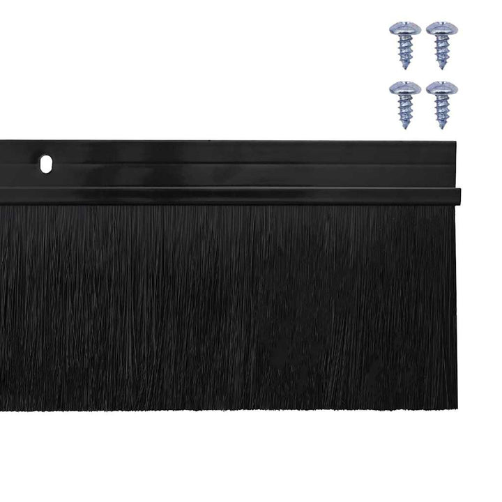 Skruemonterede dørbørste tætninger 12 pcs Sort 100 cm
