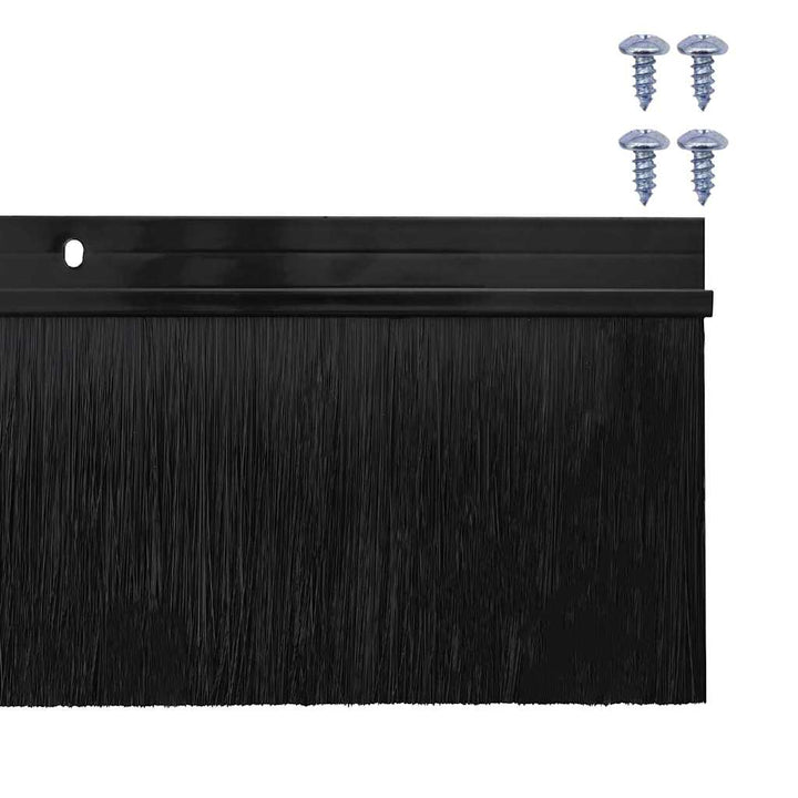 Skruemonterede dørbørste tætninger 12 pcs Sort 100 cm