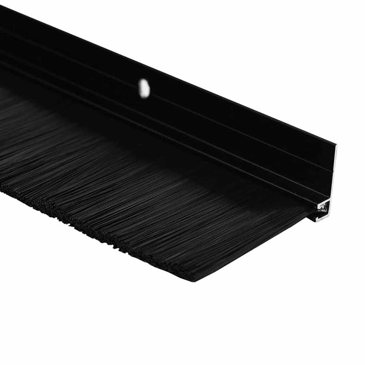 Skruemonterede dørbørste tætninger 6 pcs Sort 100 cm
