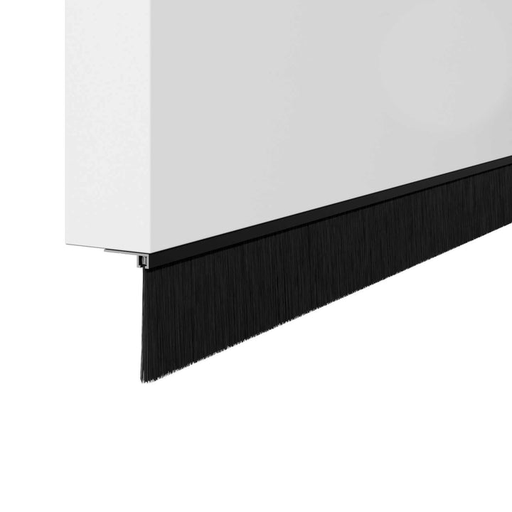 Skruemonterede dørbørste tætninger 6 pcs Sort 100 cm