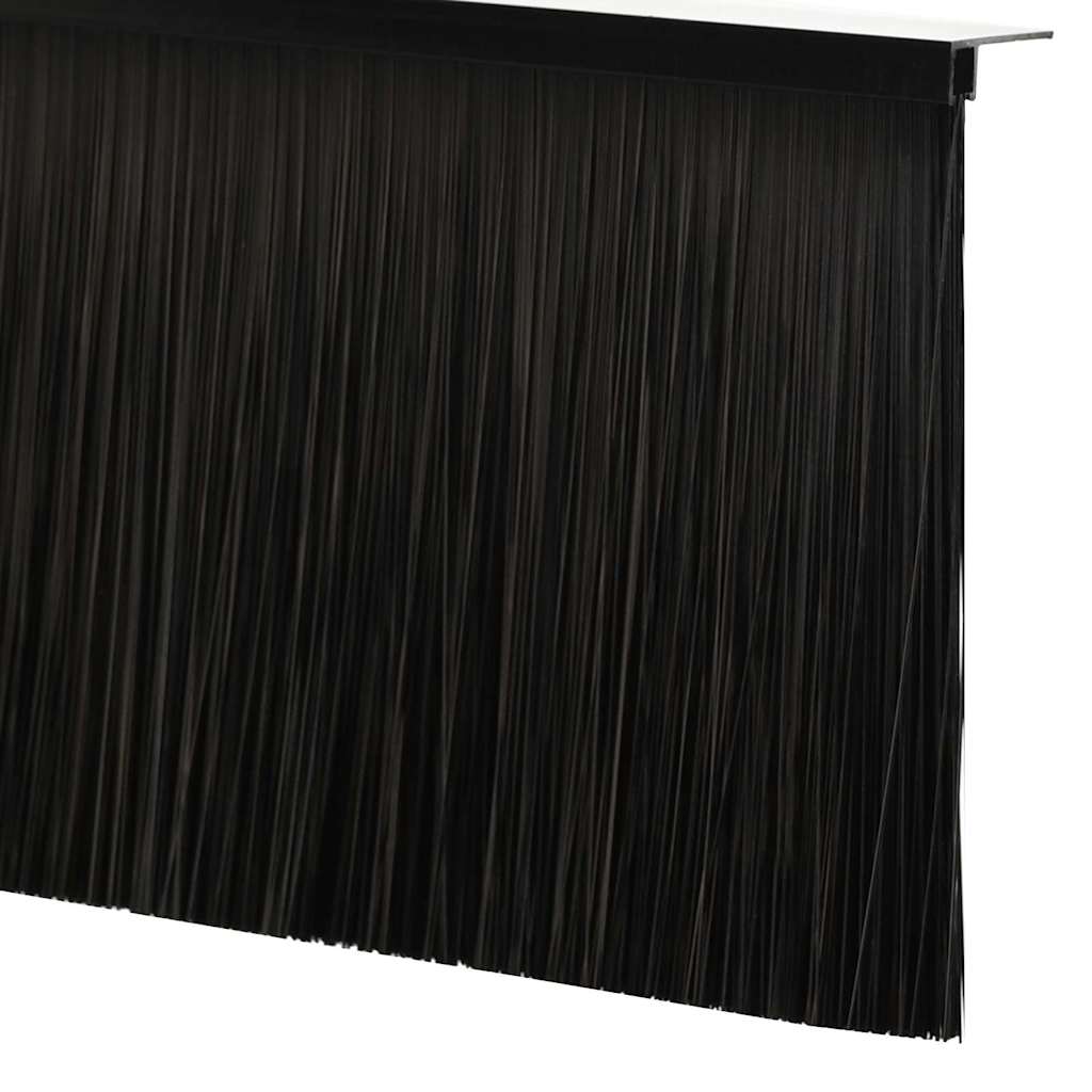 Skruemonterede dørbørste tætninger 6 pcs Sort 100 cm