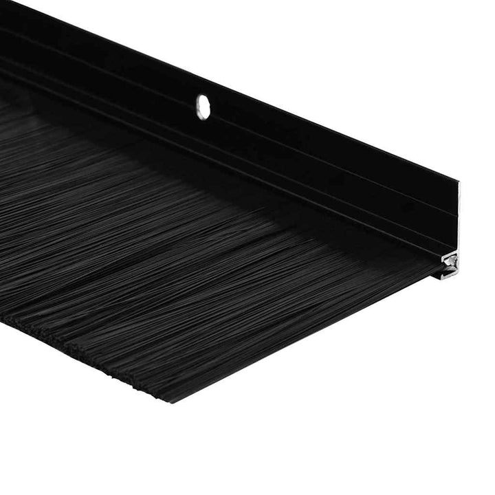 Skruemonterede dørbørste tætninger 6 pcs Sort 100 cm