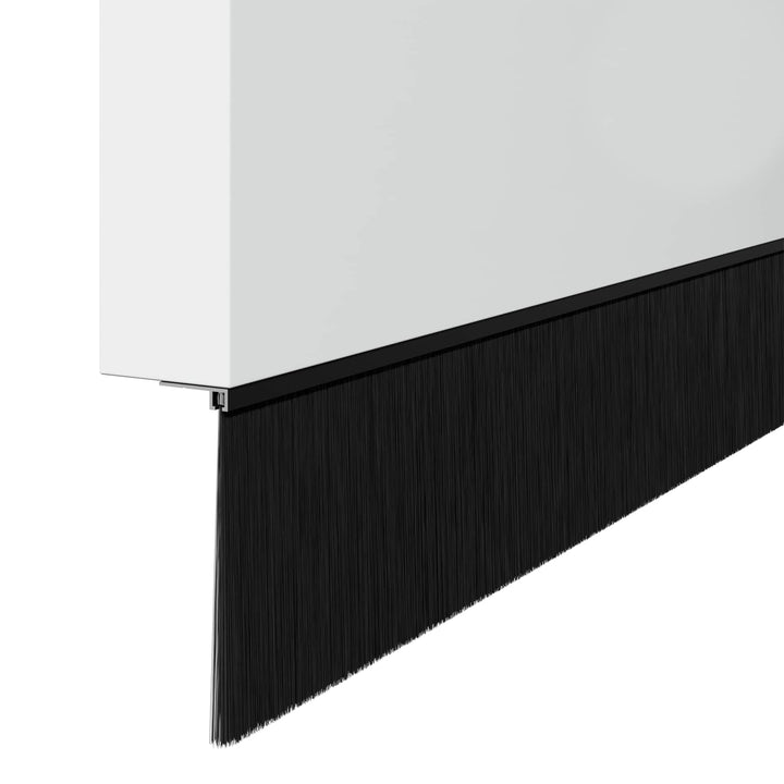 Skruemonterede dørbørste tætninger 6 pcs Sort 100 cm