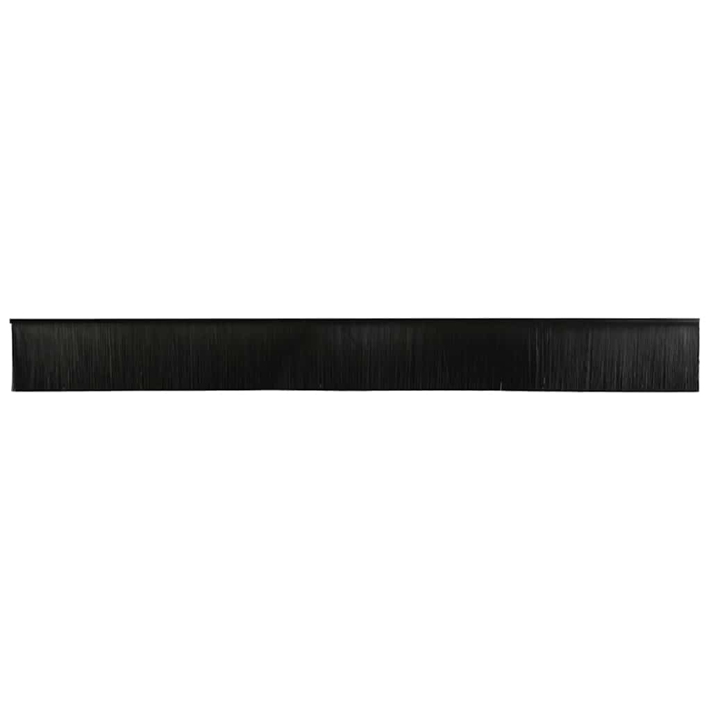 Skruemonterede dørbørste tætninger 6 pcs Sort 100 cm