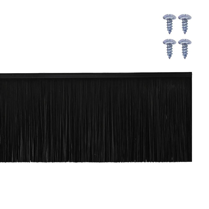 Skruemonterede dørbørste tætninger 6 pcs Sort 100 cm