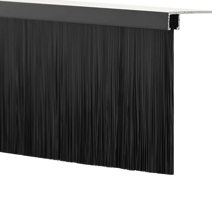 Skruemonterede dørbørste tætninger 12 pcs Sort 100 cm