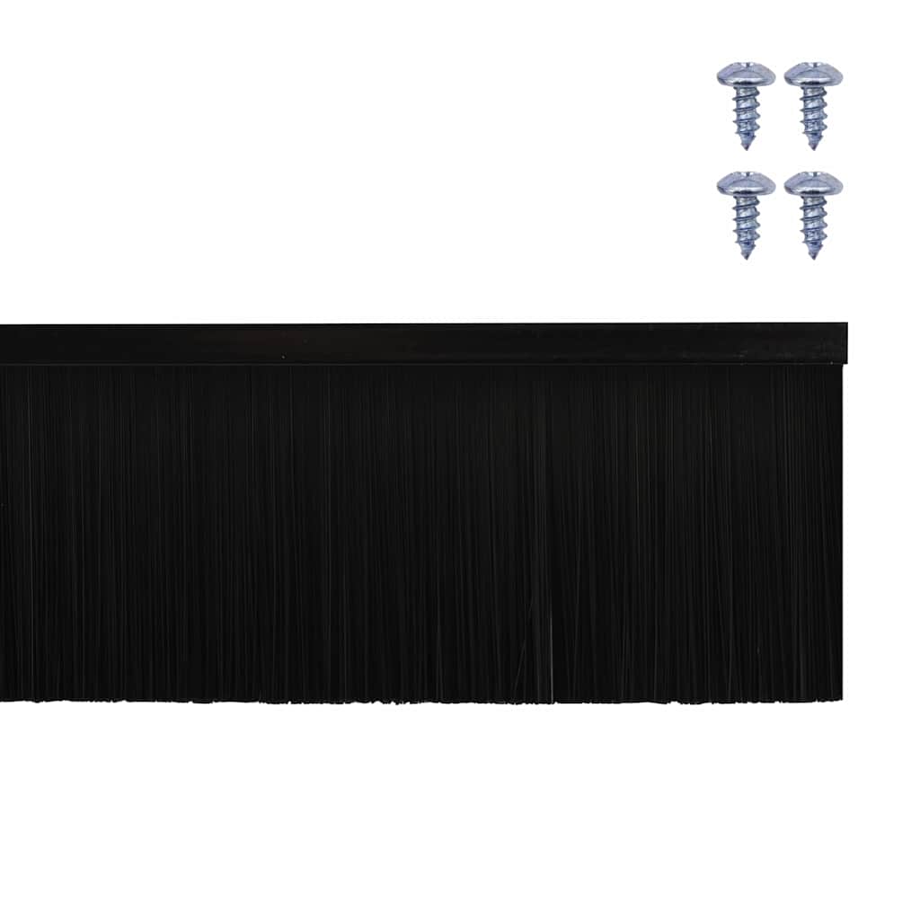 Skruemonterede dørbørste tætninger 12 pcs Sort 100 cm