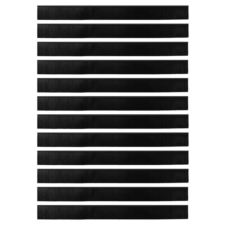 Skruemonterede dørbørste tætninger 12 pcs Sort 100 cm