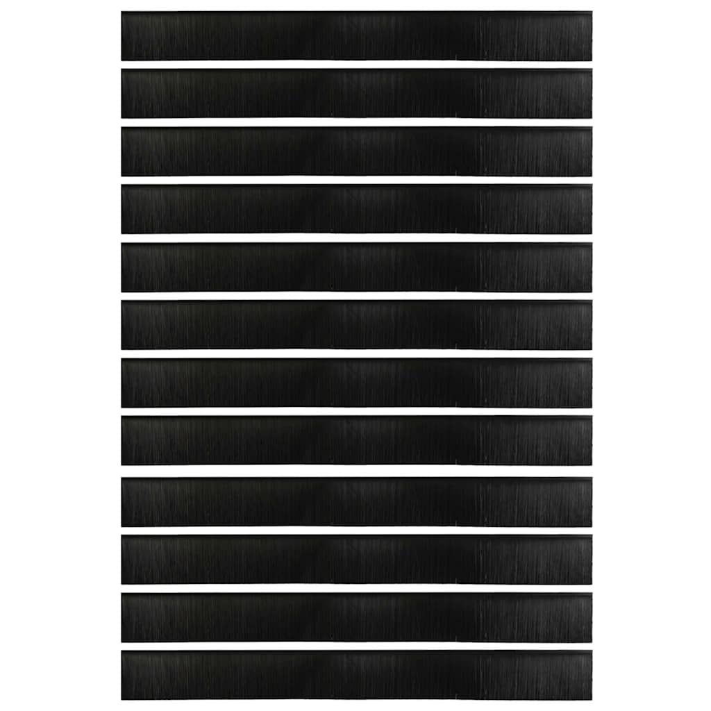 Skruemonterede dørbørste tætninger 12 pcs Sort 100 cm