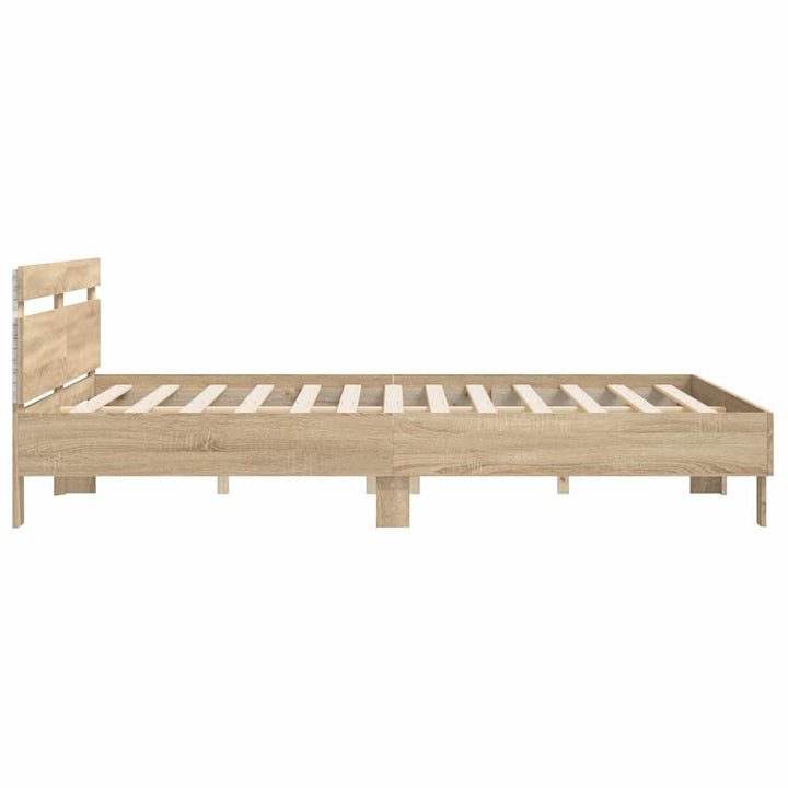 Sengestel med LED Sonoma 193 x 203 cm Konstrueret træ