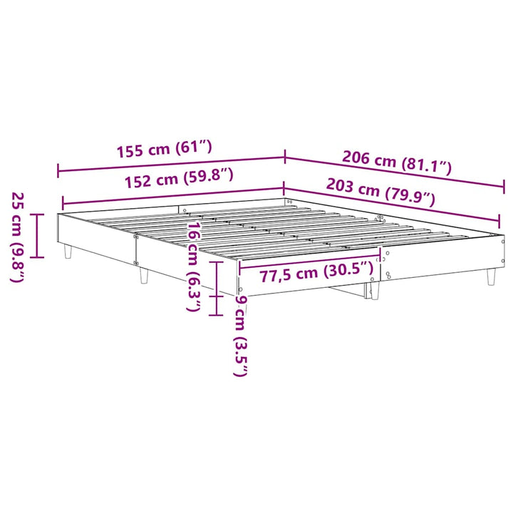 Sengestel 2 pcs Hvid 152 x 203 cm Konstrueret træ