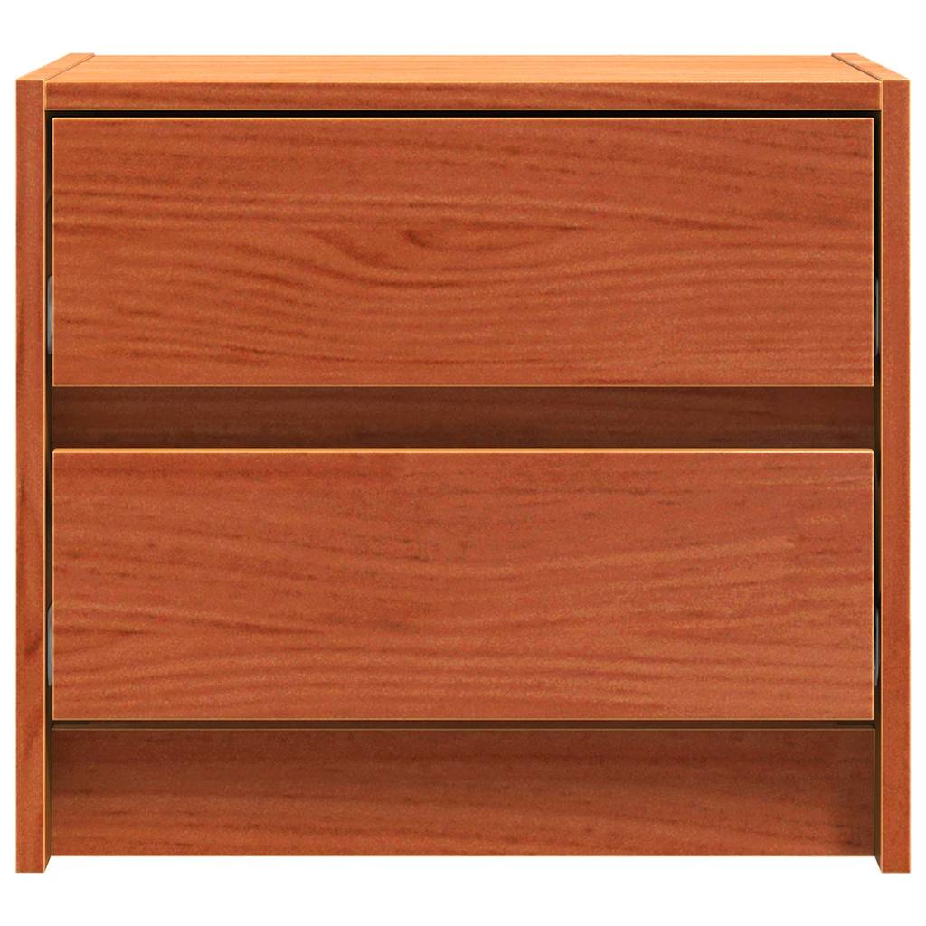Sengeborde med skuffe Voks brun 40 x 30.5 x 35.5 cm Fyrretræ