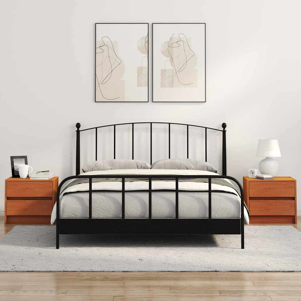 Sengeborde 2 pcs Voks brun 40 x 30.5 x 35.5 cm Fyrretræ