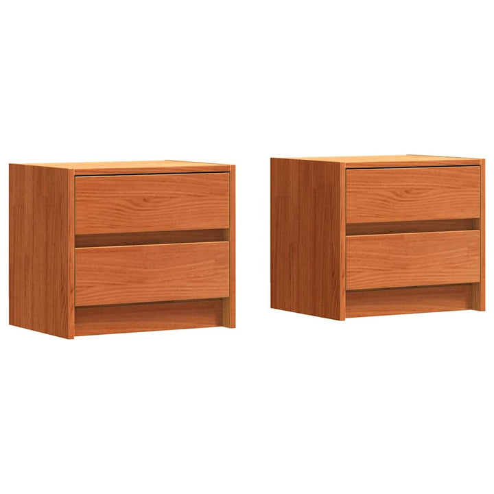 Sengeborde 2 pcs Voks brun 40 x 30.5 x 35.5 cm Fyrretræ