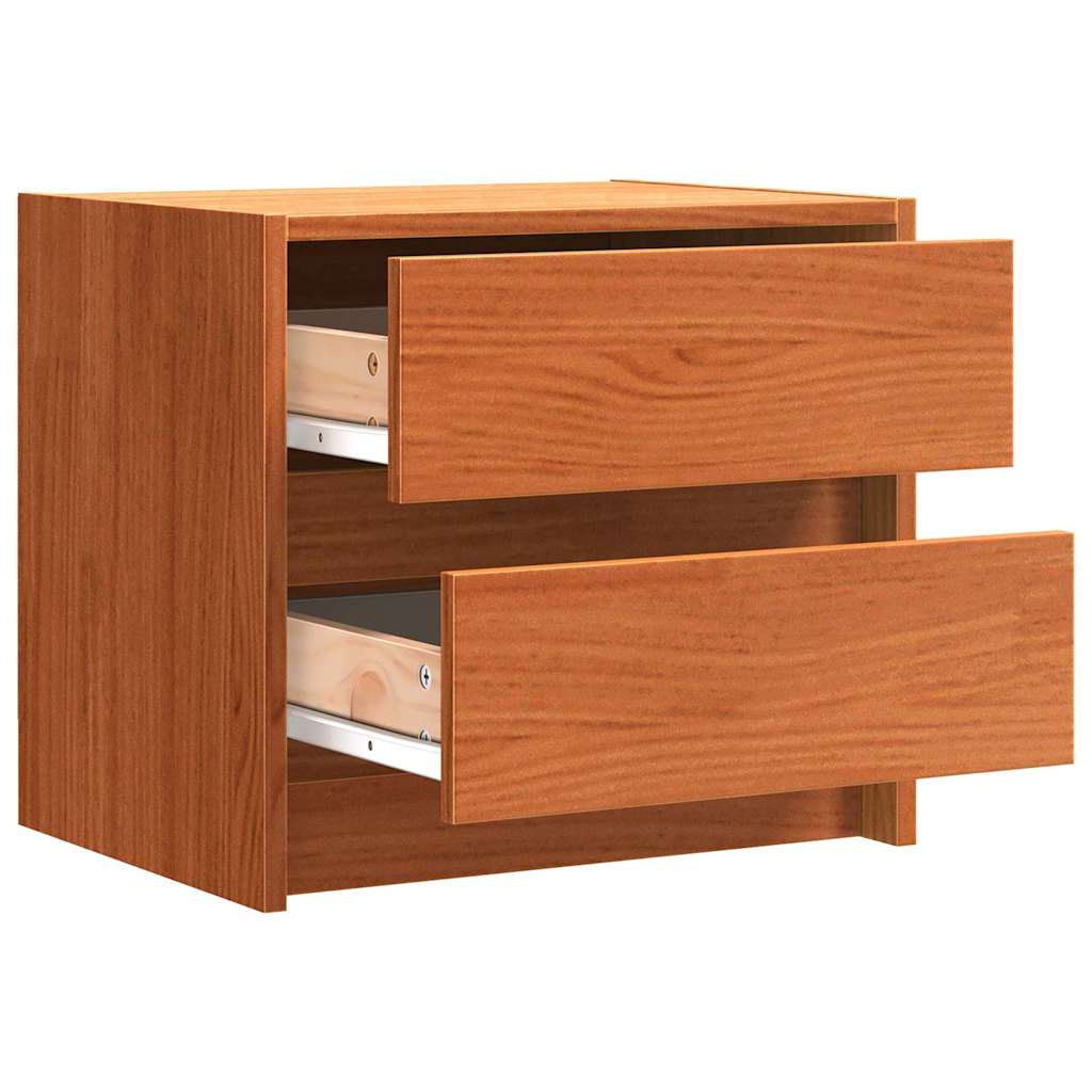 Sengeborde 2 pcs Voks brun 40 x 30.5 x 35.5 cm Fyrretræ