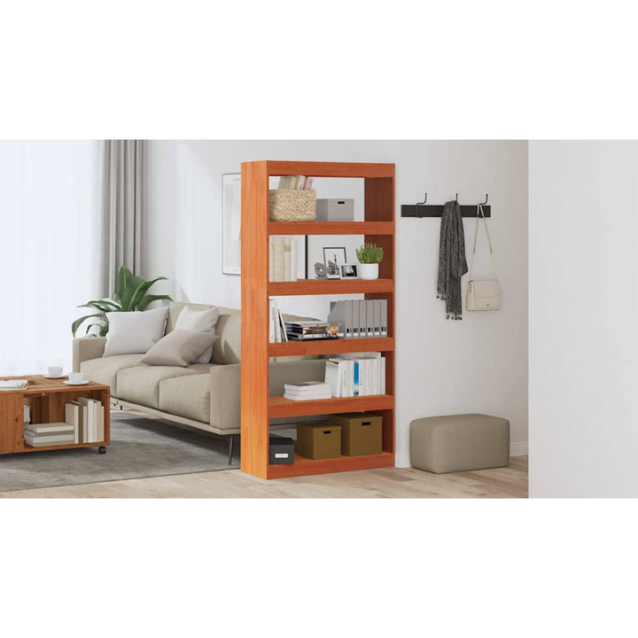 Bogskab Voks brun 80 x 30 x 167,5 cm Massiv fyrretræ
