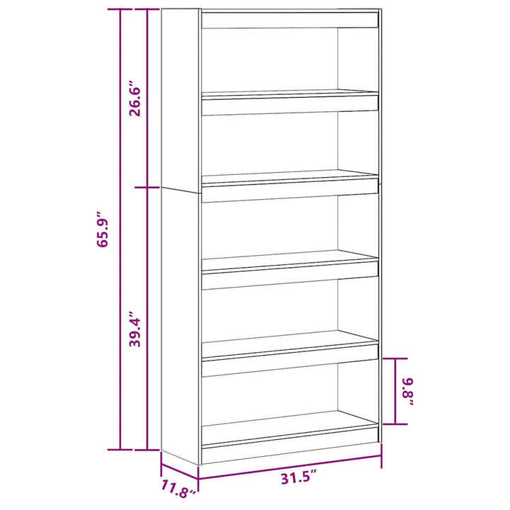 Bogskab Voks brun 80 x 30 x 167,5 cm Massiv fyrretræ