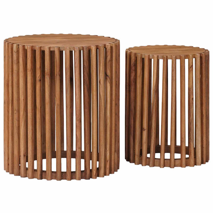 Håndlavet sidebord sæt 2 pcs Teakbrun 40 x 40 x 45 cm