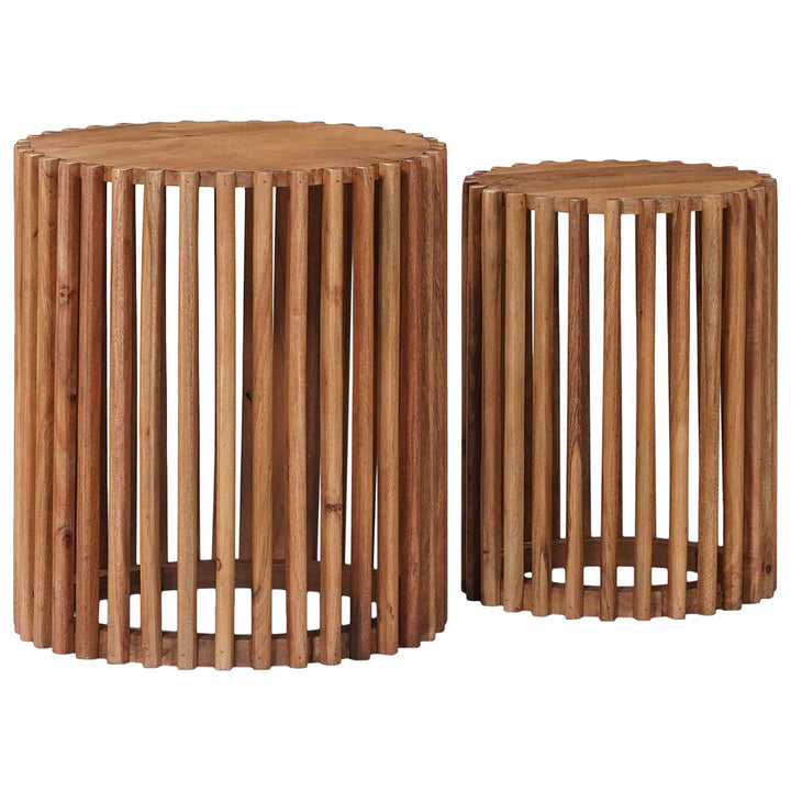 Håndlavet sidebord sæt 2 pcs Teakbrun 40 x 40 x 45 cm