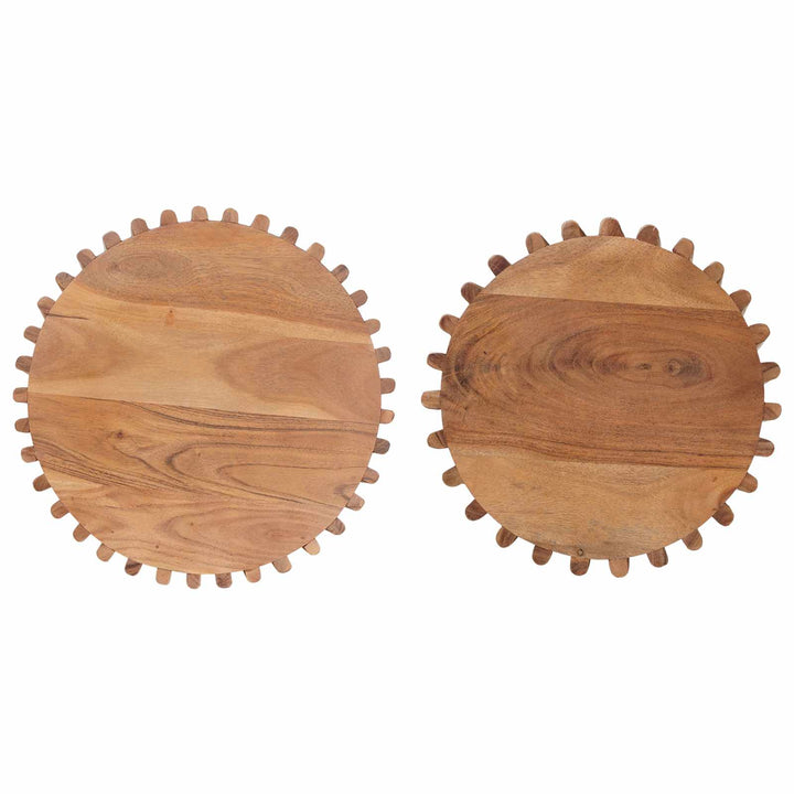 Håndlavet sidebord sæt 2 pcs Teakbrun 40 x 40 x 45 cm