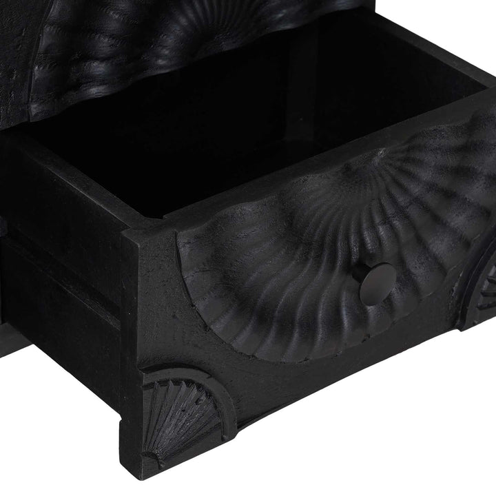 TV-skab Sort 105 x 30 x 54 cm Massivt Mango Træ og Ingeniørtræ