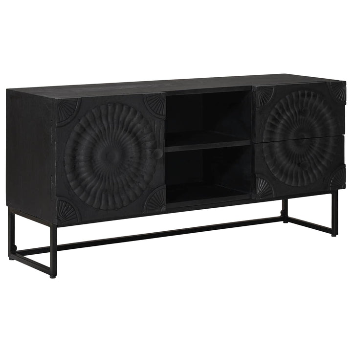 TV-skab Sort 105 x 30 x 54 cm Massivt Mango Træ og Ingeniørtræ