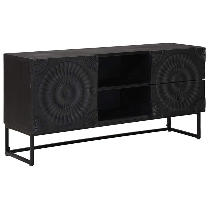 TV-skab Sort 105 x 30 x 54 cm Massivt Mango Træ og Ingeniørtræ