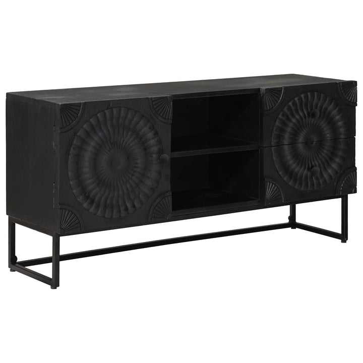 TV-skab Sort 105 x 30 x 54 cm Massivt Mango Træ og Ingeniørtræ