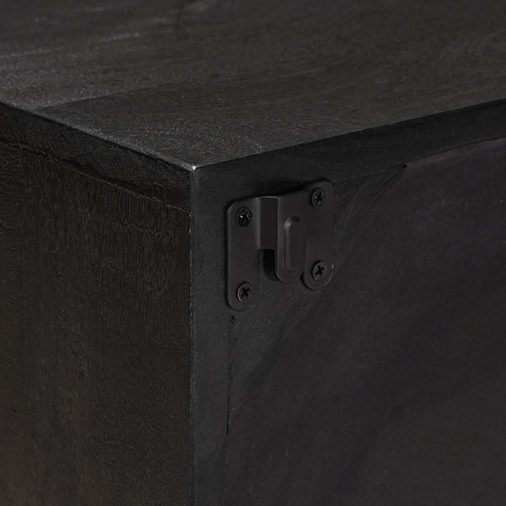 TV-skab Sort 105 x 30 x 35 cm Massivt Mango Træ og Ingeniørtræ
