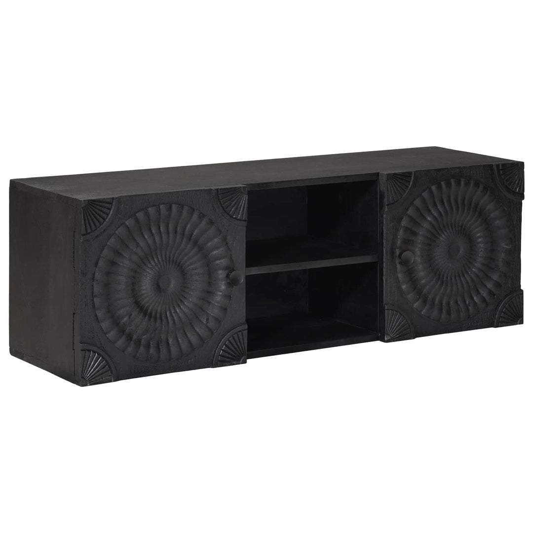 TV-skab Sort 105 x 30 x 35 cm Massivt Mango Træ og Ingeniørtræ